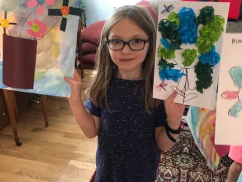 a girl wearing glasses