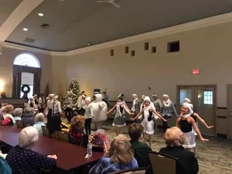 a group of people dancing