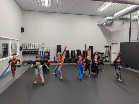 a group of kids in a room