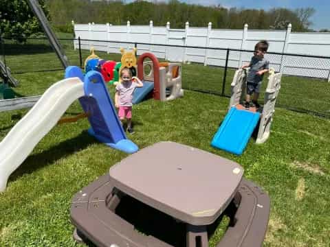 a group of kids on a playground