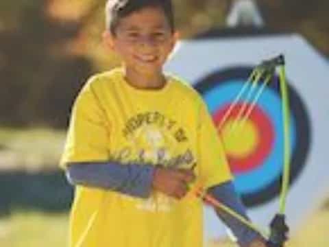 a boy holding a flag