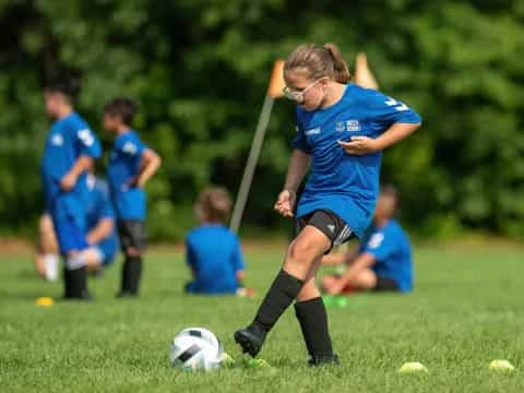 a boy playing football