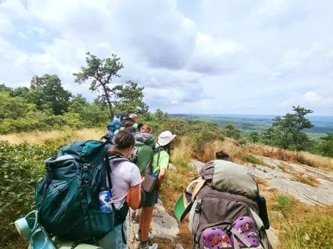 a group of people hiking