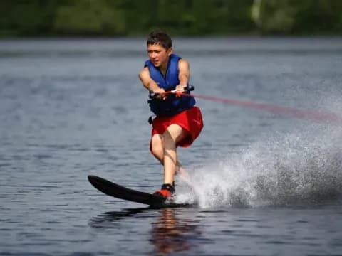 a man water skiing