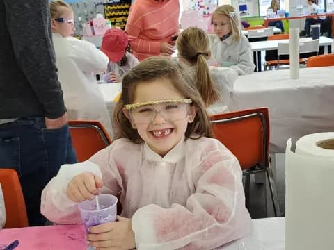 a girl with a face mask