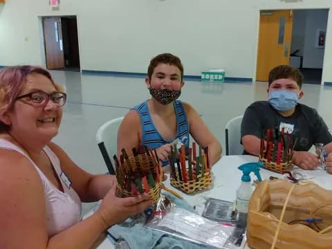 a group of people wearing masks