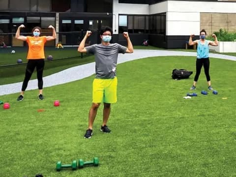 a group of people playing a game