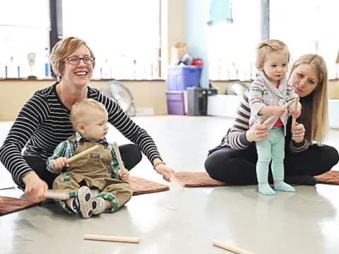 a person and two children