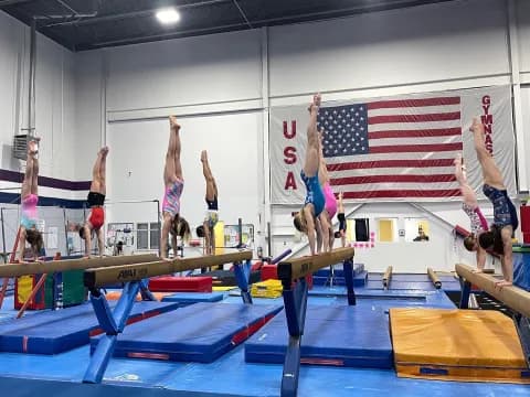 a group of women doing gymnastics