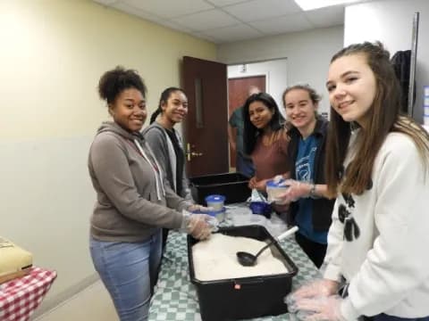 a group of women in a room