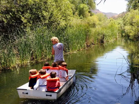 a group of people on a boat