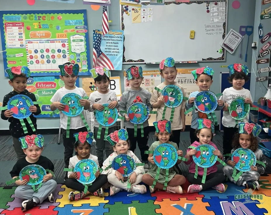 a group of children in a classroom