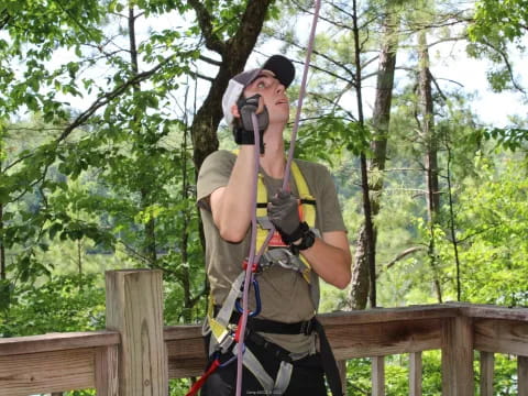 a man holding a camera
