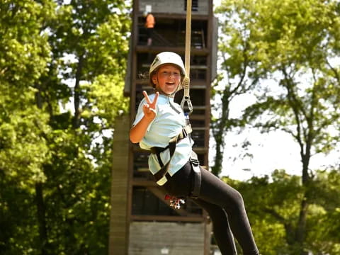 a man in a harness on a swing