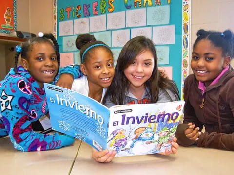 a group of girls holding up signs