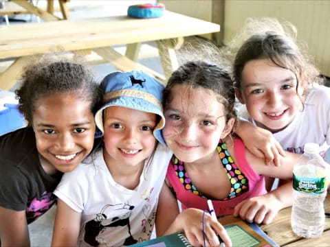 a group of children smiling