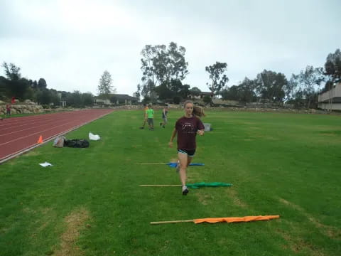 a person holding a frisbee
