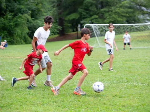 a group of men playing football