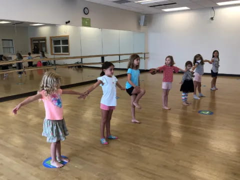 a group of girls in a gym