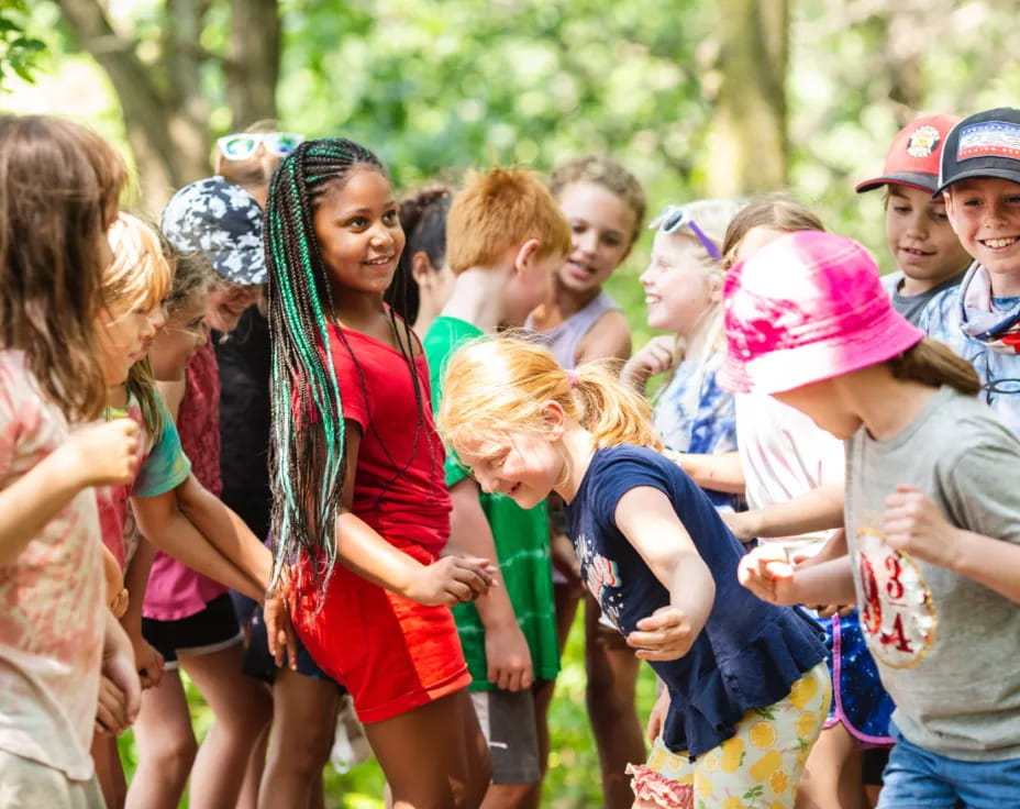 a group of children embracing