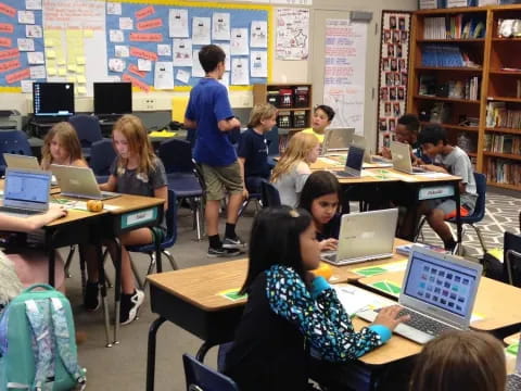 a group of people in a classroom