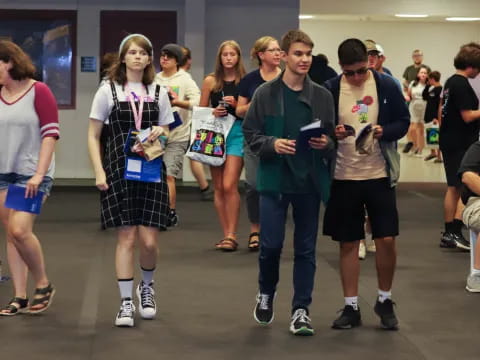 a group of people walking