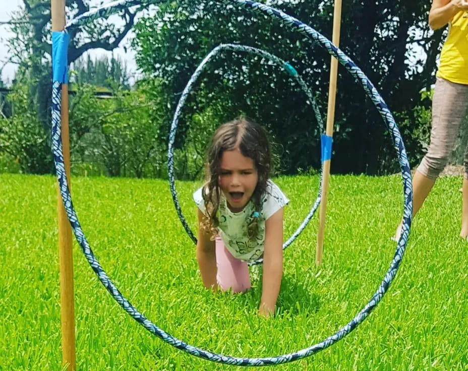 a girl in a swing