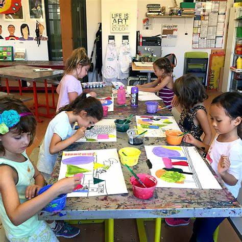 a group of children painting