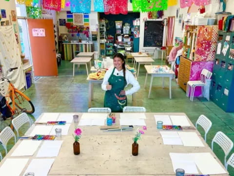 a person standing in a room