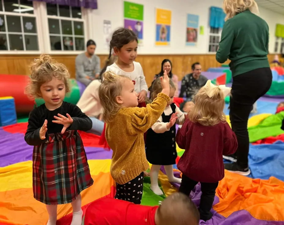 a group of children in a classroom
