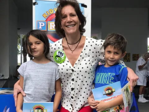 a person and two children