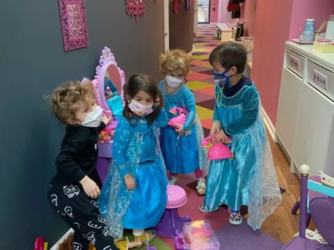 a group of children in a room