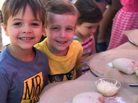 a group of children smiling