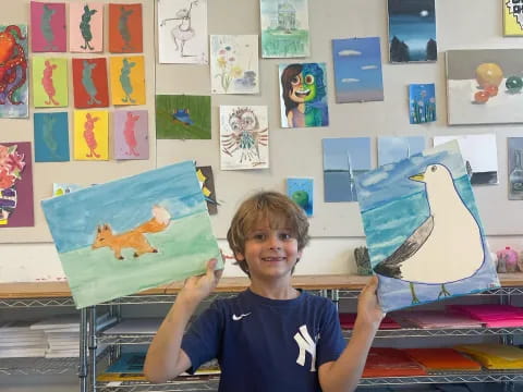 a boy in a classroom