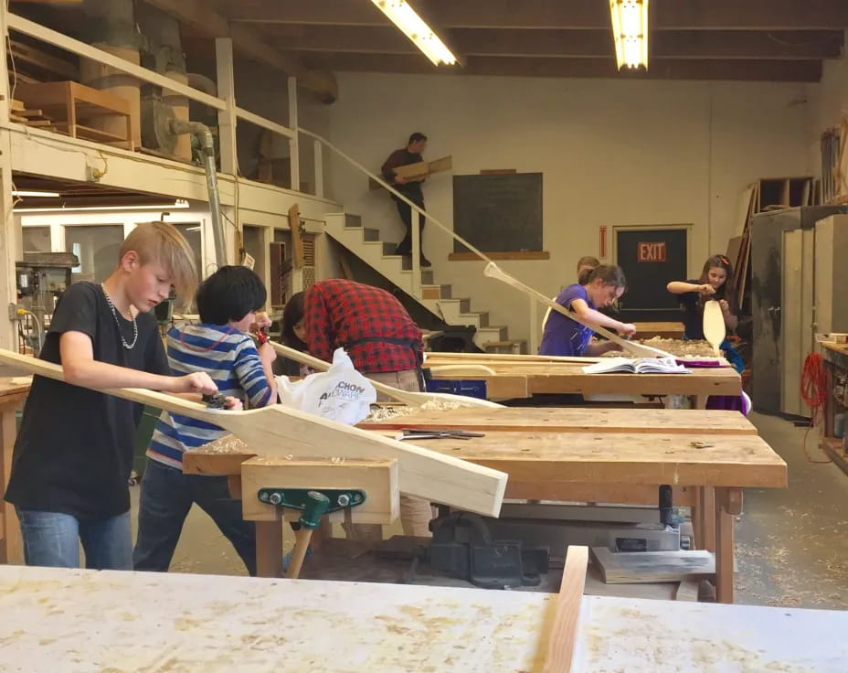 a group of people in a room