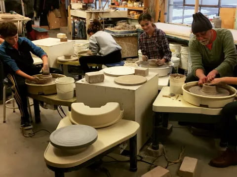 people working in a room