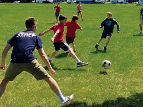 a group of men playing football