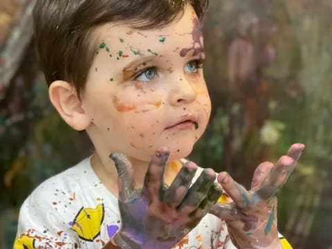 a person with paint on the face