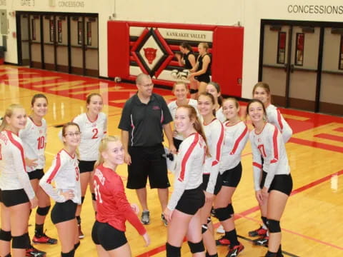 a group of girls in a gym