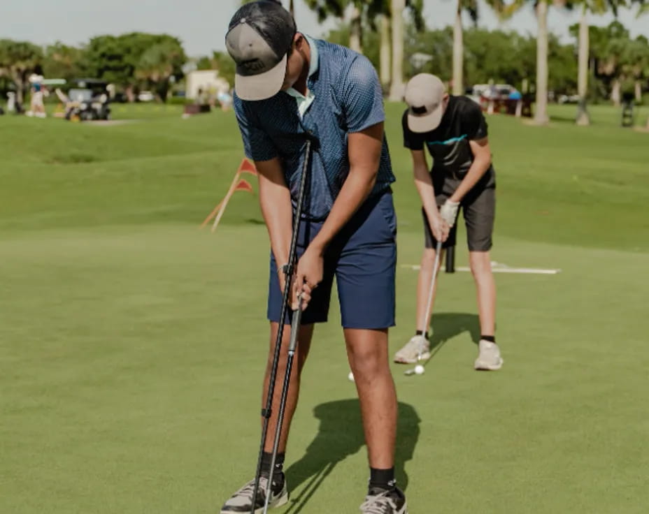 a person playing golf