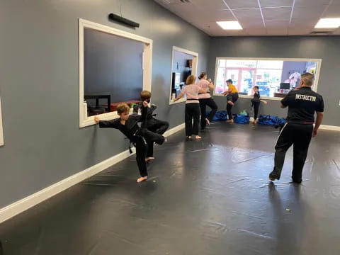 a group of people in a room