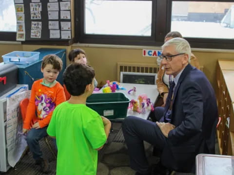 a person and a couple of children