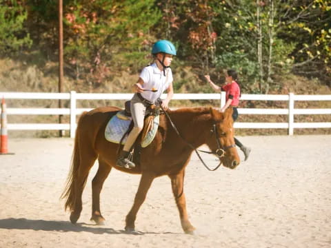 a man riding a horse