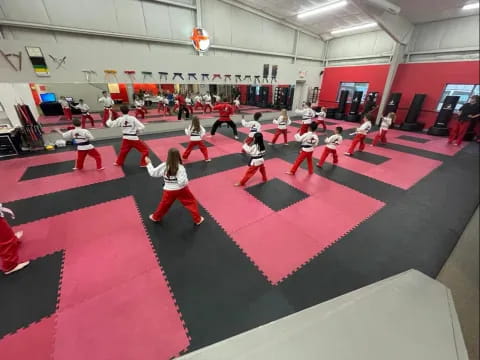 a group of people in a room