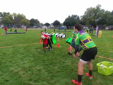 a group of people playing a sport