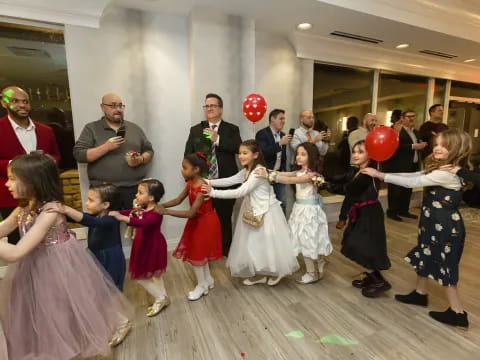 a group of people dancing