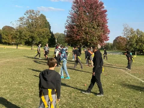 a group of people playing a game