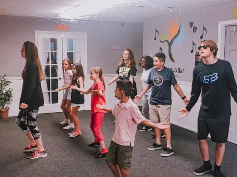 a group of people dancing