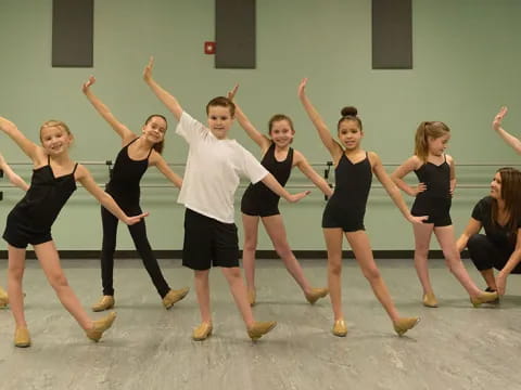 a group of people dancing