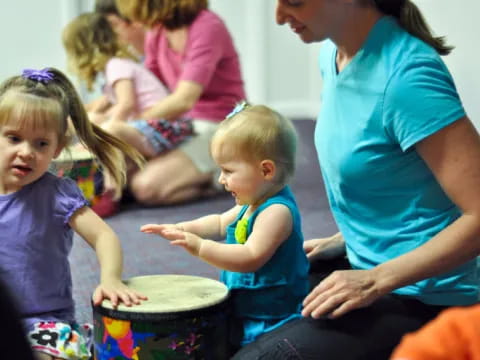 a person and a couple of children